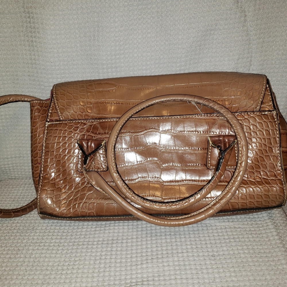 Tommy hilfiger brown leather handbag